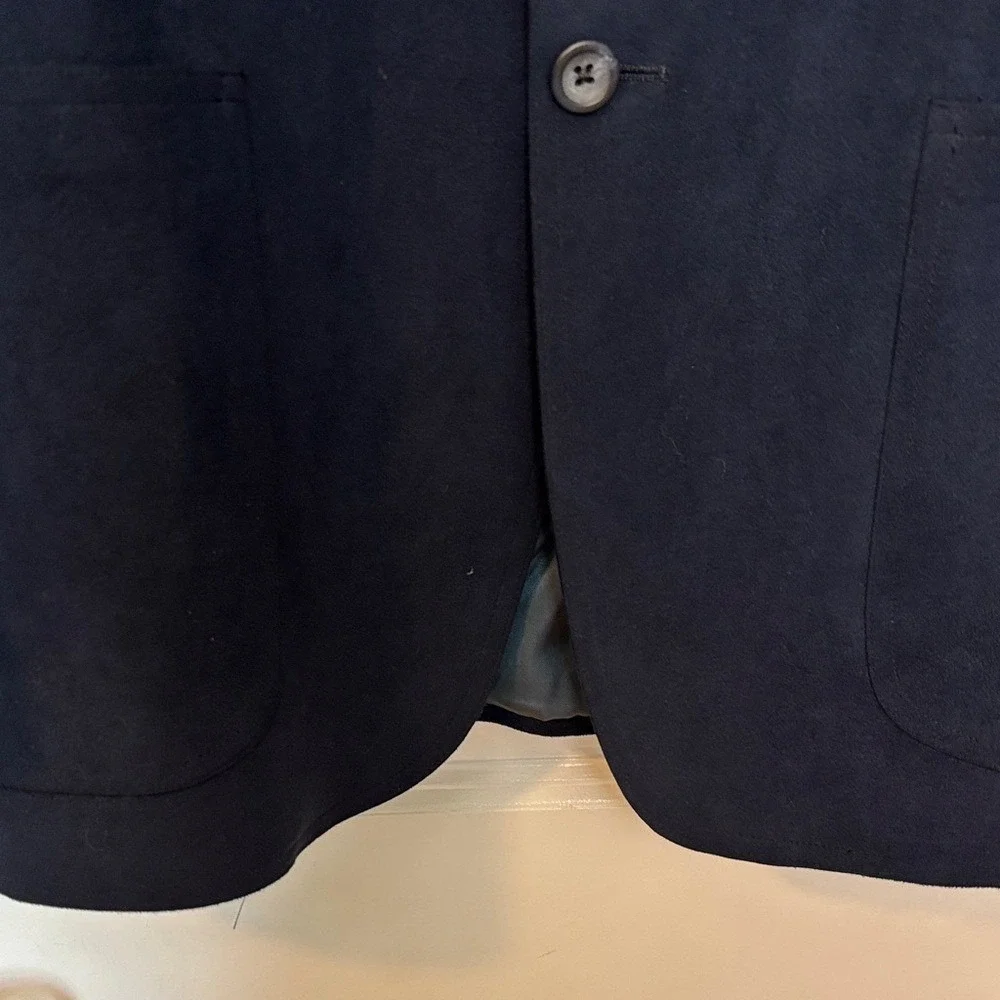 Vintage Neiman Marcus Microsuede Blazer Made in USA 1980s‎ Navy